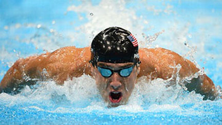 Michael Phelps swimming at the Olympics (rutgersprep.org ())